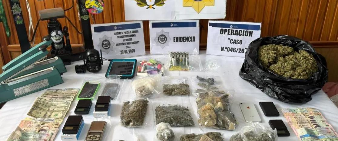 Incautaron más de 1,7 kilos de marihuana y detuvieron a dos hombres en San José