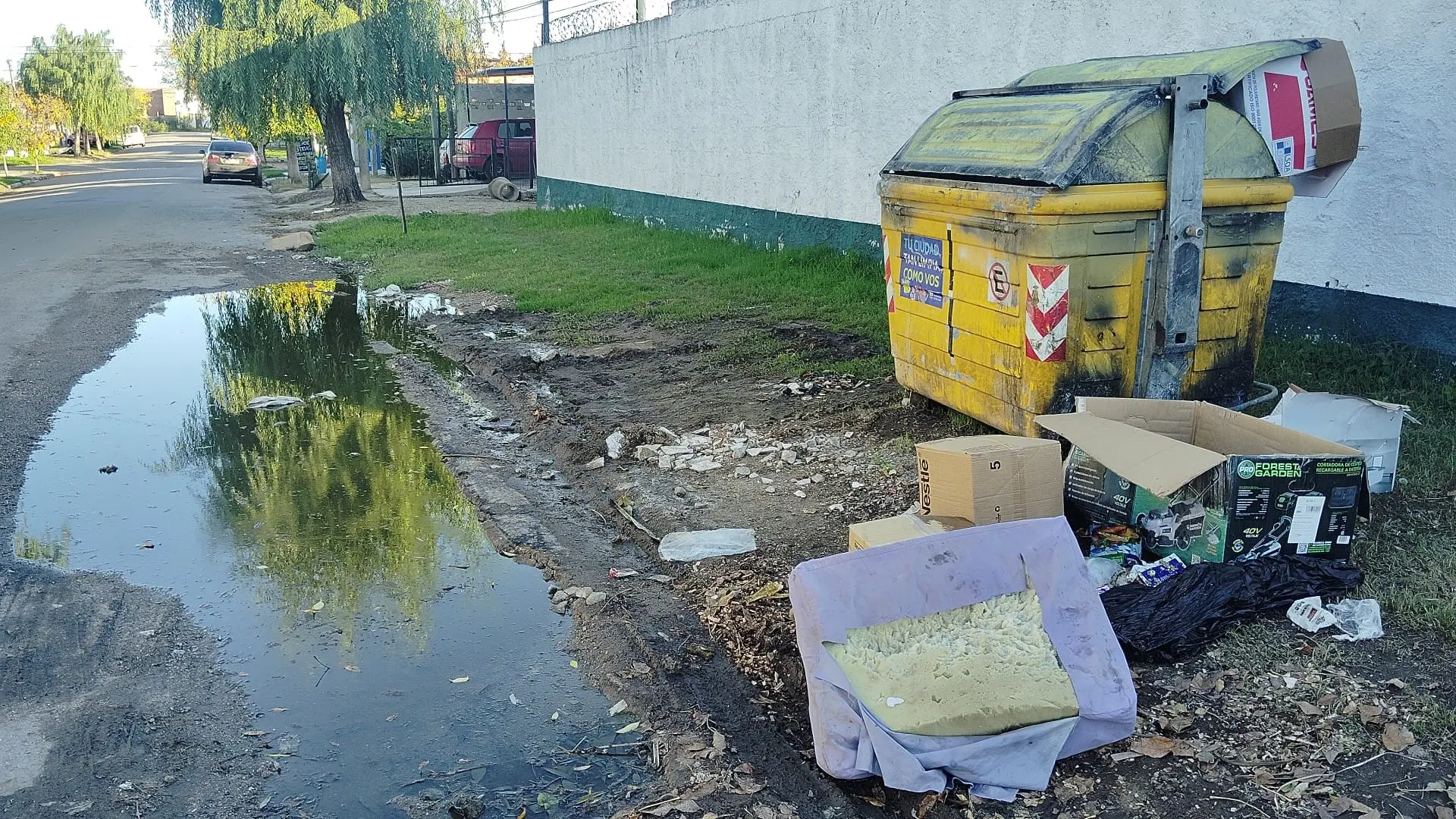 La basura desborda en Avenida Brasil y Ruben Lena