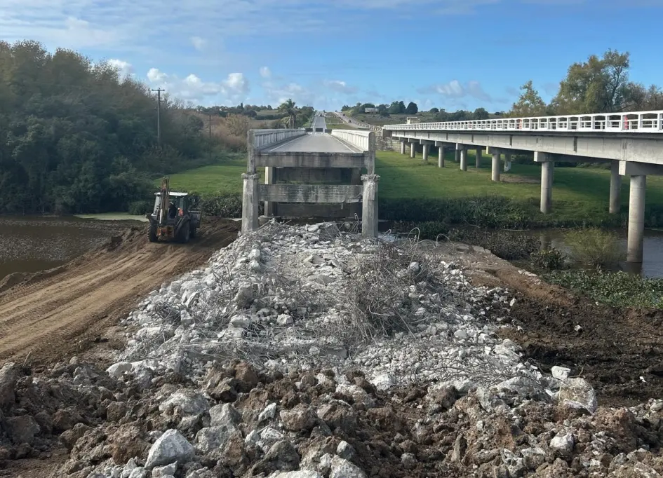 Comenzó la construcción del nuevo puente sobre el arroyo Cufré en Ruta 1